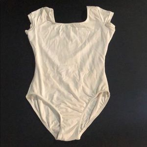 white bloch cap sleeve leotard-adult medium